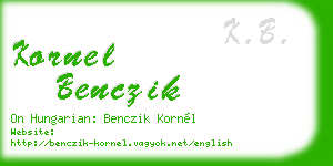 kornel benczik business card